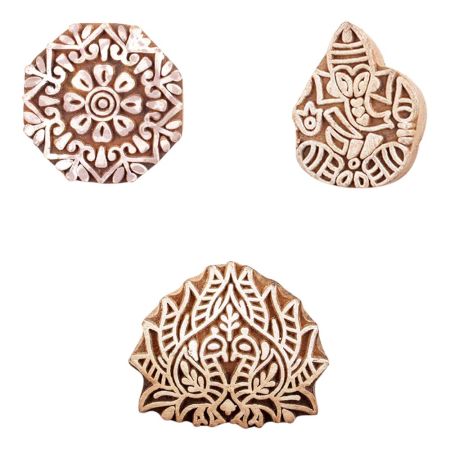 Set of 3 Piece New Mix Wooden Printing Block